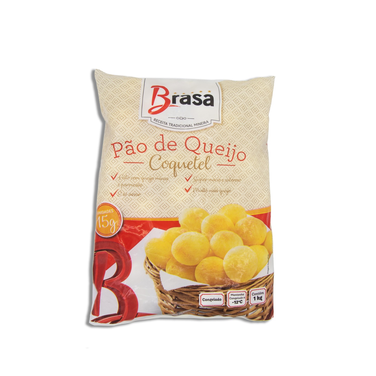 PAO QUEIJO BRASA BURGUER 10X1KG 15G