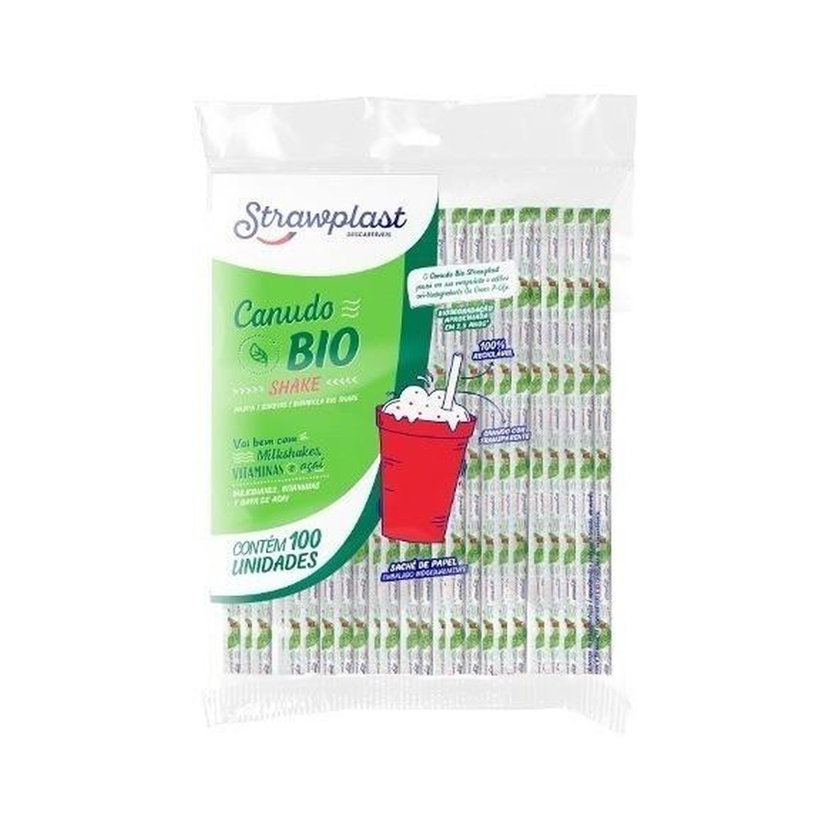 CANUDO BIO/D STRAWPLAST MILKSHAKE 20X100