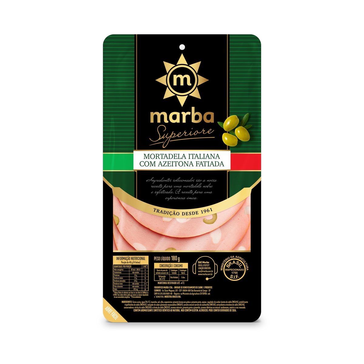 MORT MARBA ITALI C/AZEITONA FAT 12X180GR