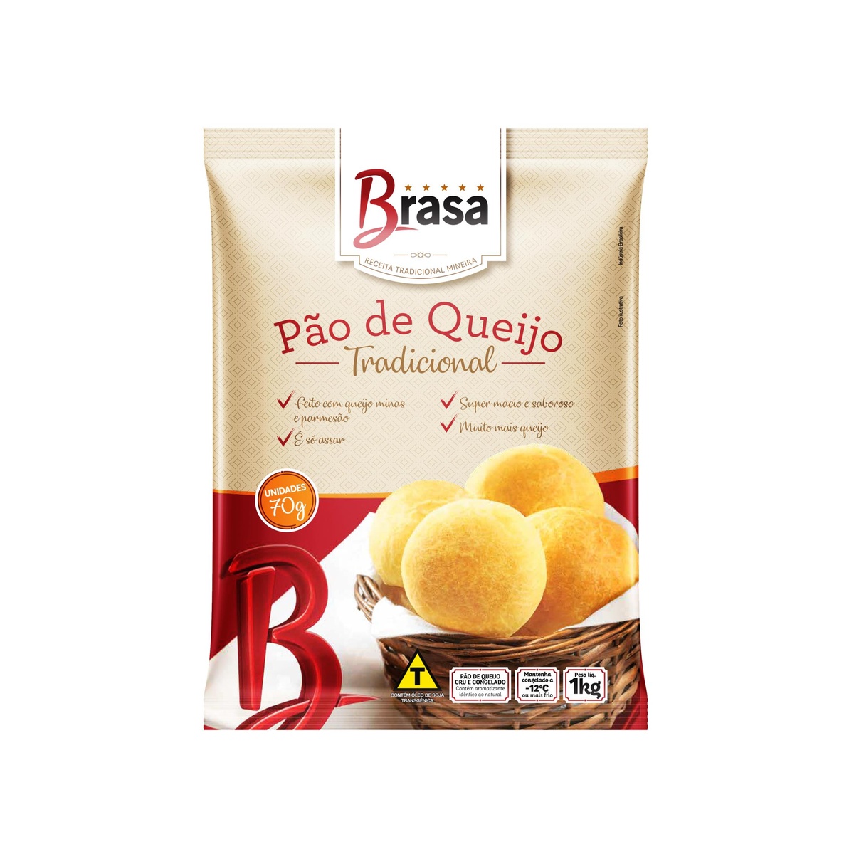 PAO QUEIJO BRASA BURGUER 10X1KG 70G